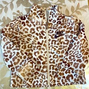SIZE 12M | NIKE Track Suit  Top Jacket TODDLER BROWN/ White CHEETAH PRINT